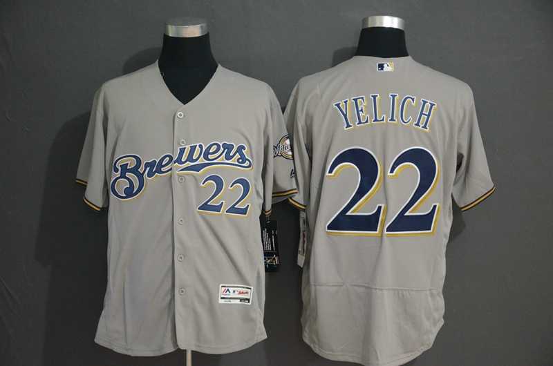 Brewers 22 Christian Yelich Gray Flexbase Jersey,We sell and wholesale Brewers 22 Christian Yelich Gray Flexbase Jersey on line form chian!